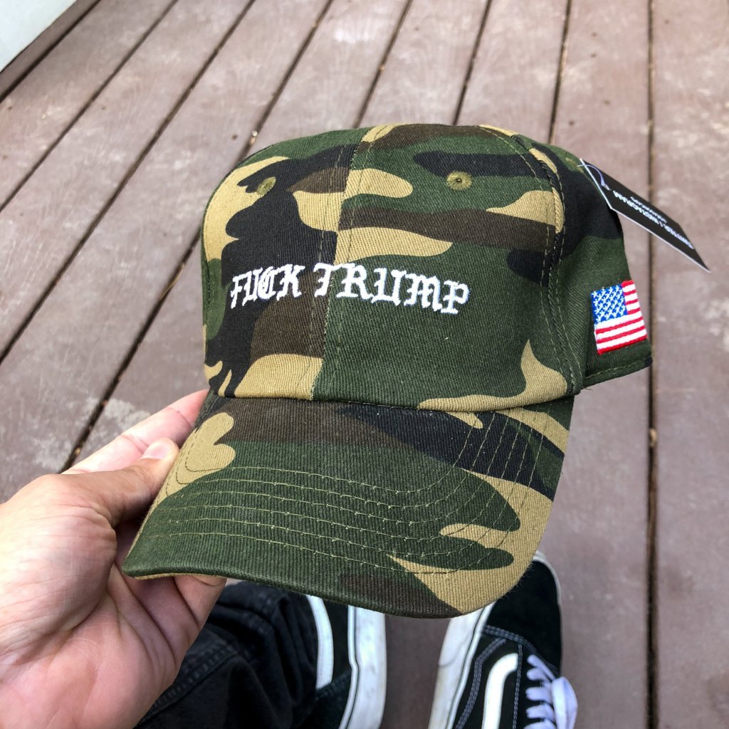 Fvck Trump Premium Hunters Cap (Camo)